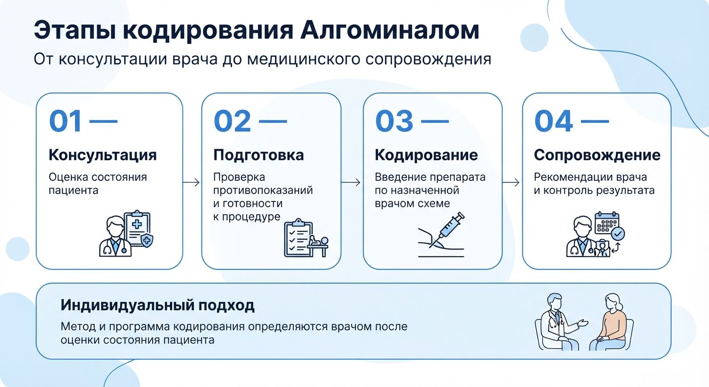 Кодирование препаратом «Алгоминал» в Сертолово инфографика